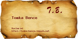 Tomka Bence névjegykártya